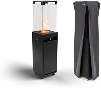 Planika Faro Patio Gas Heater Black Portable Standalone Decorative Propane Heater for Your Garden and Patio
