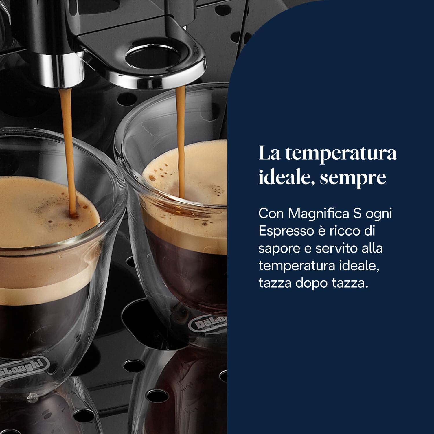 De'Longhi Perfetto Magnifica S ECAM11.112.B Macchina da caffè automatica per espresso e cappuccino, in chicchi o in polvere, con pulsanti di selezione diretta e spegnimento automatico, nera